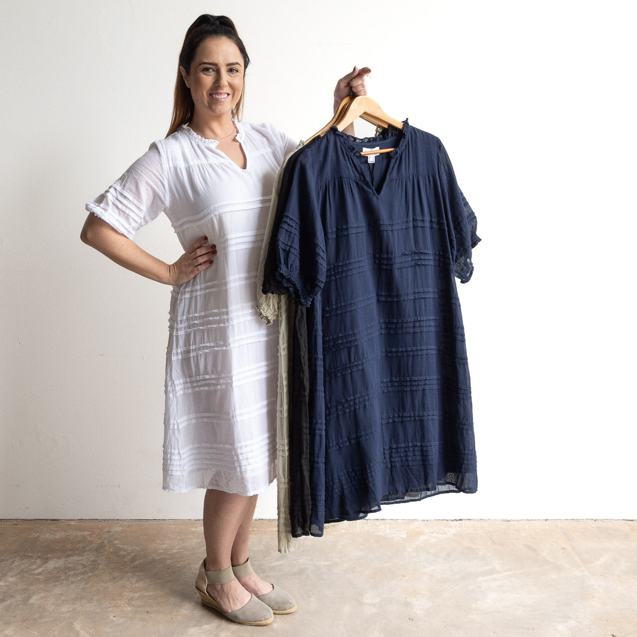 Cotton Gauze Layered Shift Dress by Orientique Australia - 51908