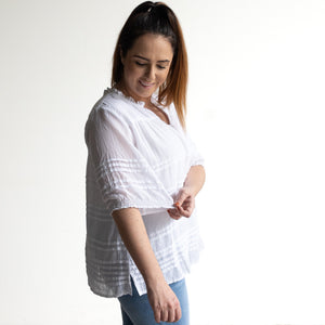 Cotton Gauze Layered Blouse by Orientique Australia - 52708