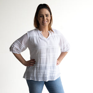 Cotton Gauze Layered Blouse by Orientique Australia - 52708