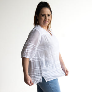 Cotton Gauze Layered Blouse by Orientique Australia - 52708