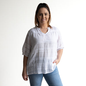 Cotton Gauze Layered Blouse by Orientique Australia - 52708