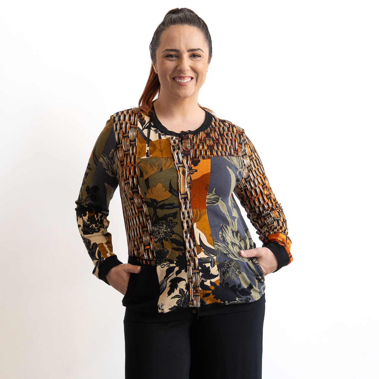 Cotton Jersey Cardigan by Orientique - Dagomba - 32463