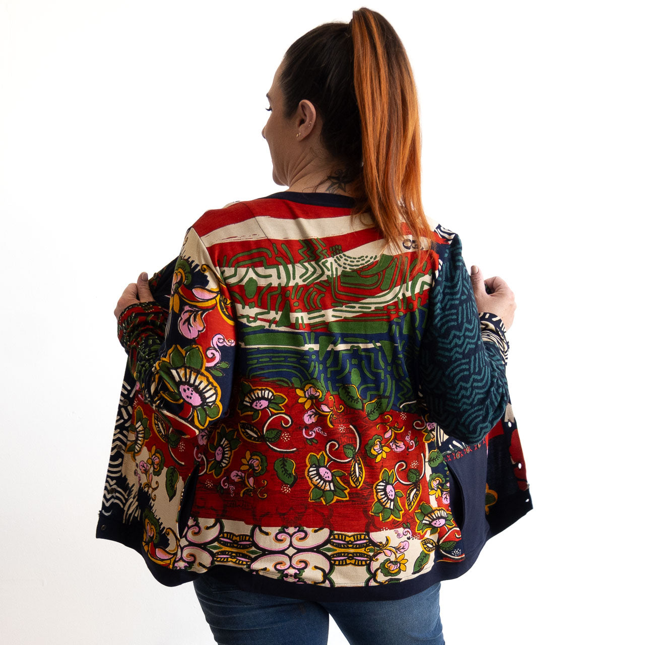 Jersey Knit Cardigan by Orientique Australia - Zapotec - 32480