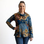 Cotton Jersey Cowl Neck Top by Orientique - Maluku - 23121