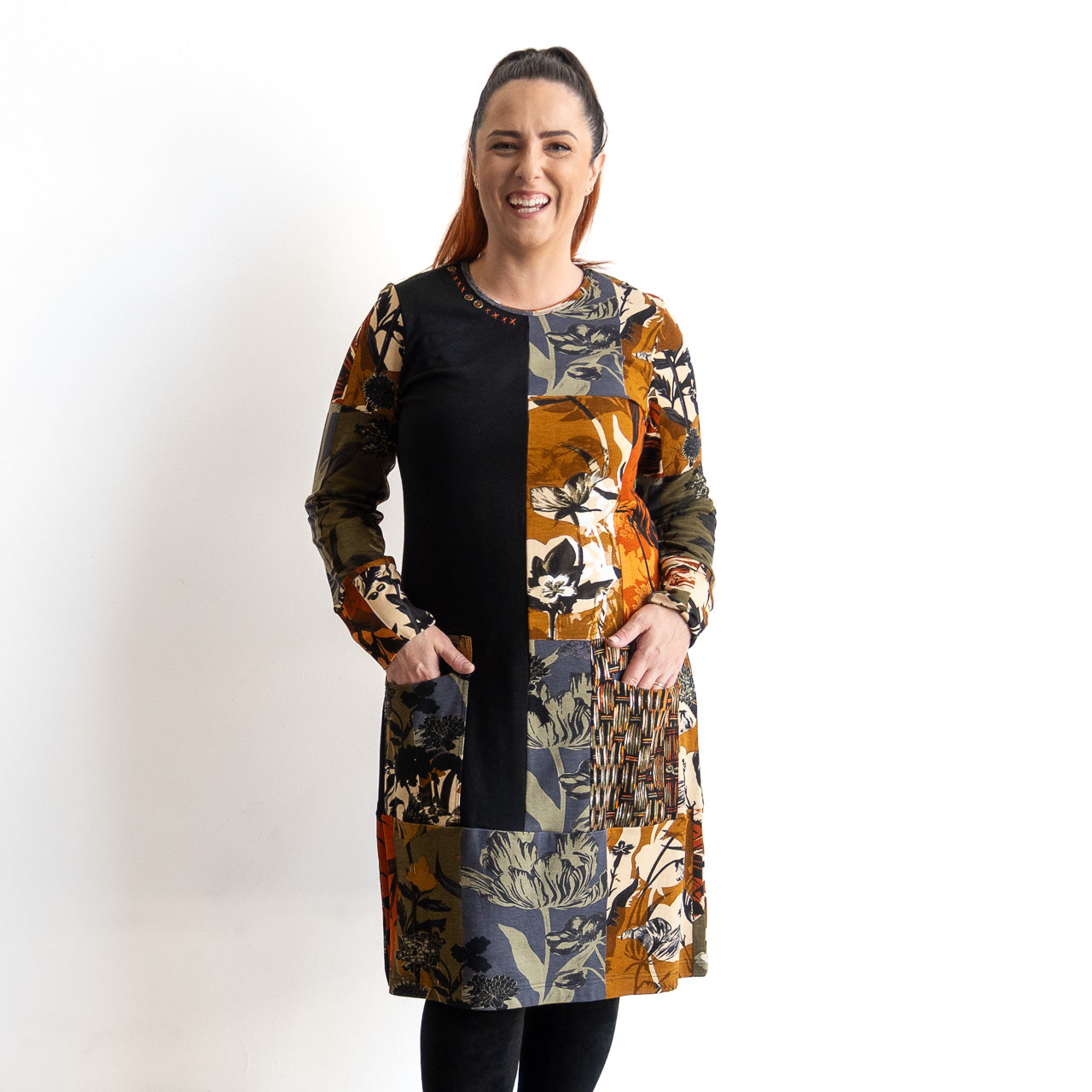 Cotton Jersey Panel Dress by Orientique - Dagomba - 31044