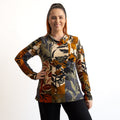 Cotton Jersey V-neck Cowl Top by Orientique - Dagomba - 32461