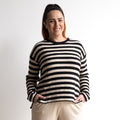 Organic Cotton Knit Jumper by Orientique - Stripe - 1328