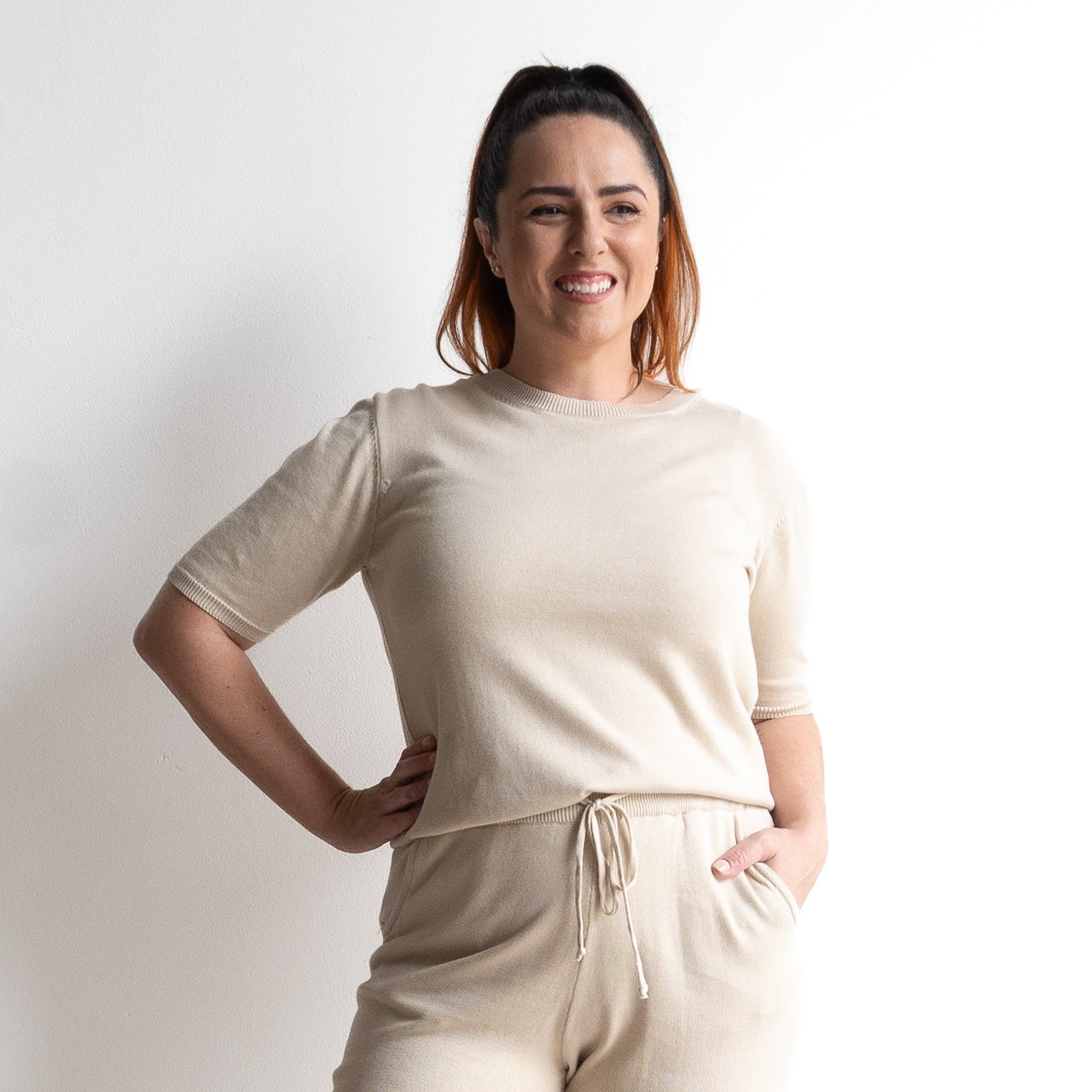 Organic Cotton Knit Short Sleeved Top by Orientique - 1344