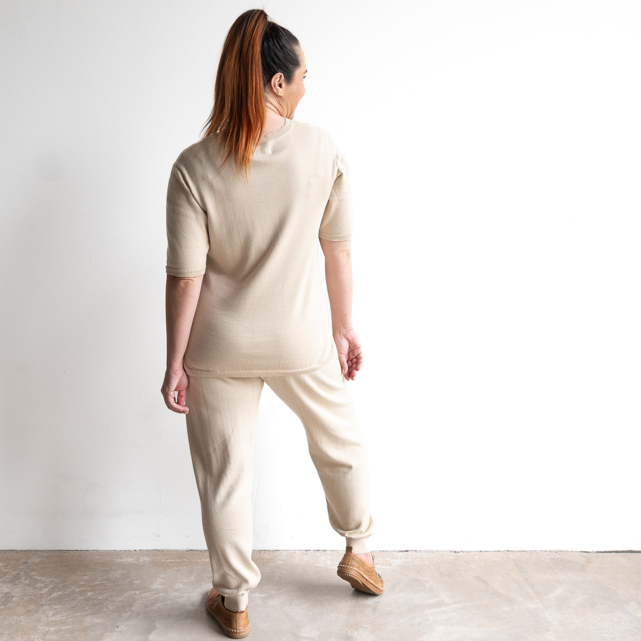 Organic Cotton Knit Short Sleeved Top by Orientique - 1344