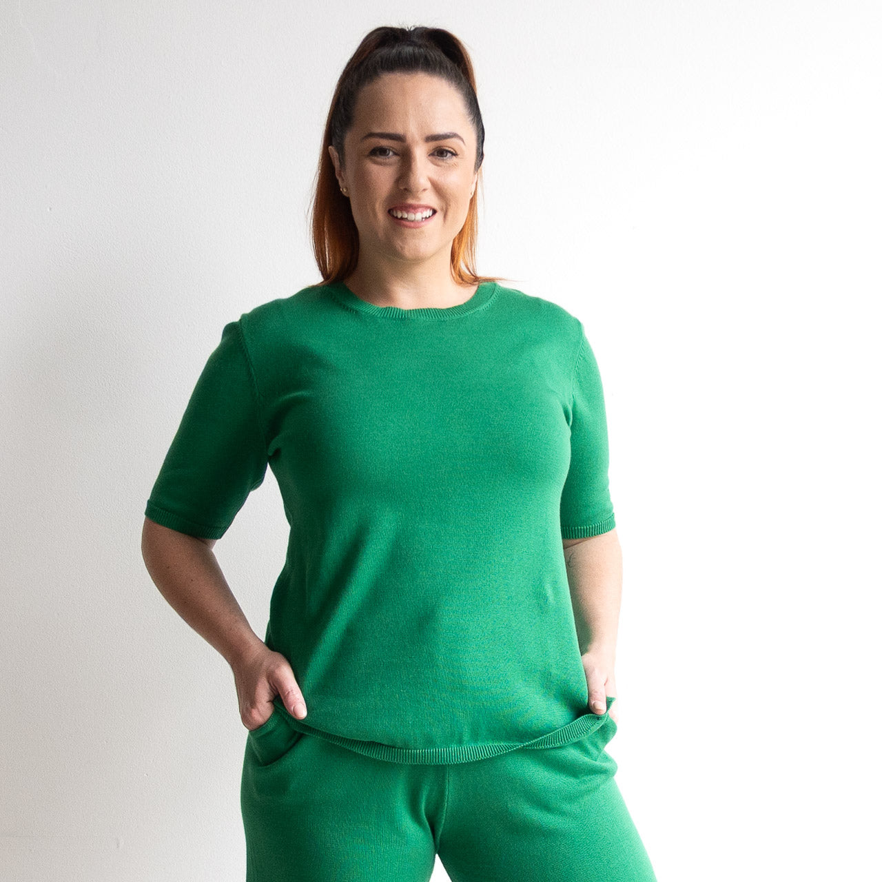 Organic Cotton Knit Short Sleeved Top by Orientique - 1344