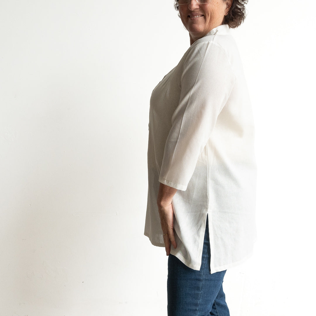 Cotton Kurta Tunic Top by KOBOMO Cotton Classics