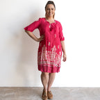 Cotton Lace Hem Tunic Dress - Ornate Pink