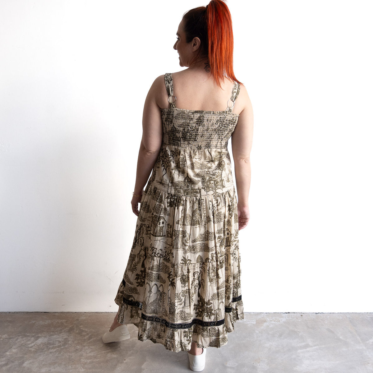 Drop Waist Cotton Sundress - Loumarin - 40322