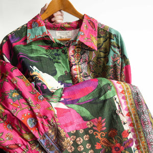 Cotton Corduroy Oversize Shirt Blouse by Orientique Australia - Flora - 72535