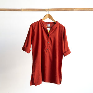 Cotton Kurta Tunic Top by KOBOMO Cotton Classics