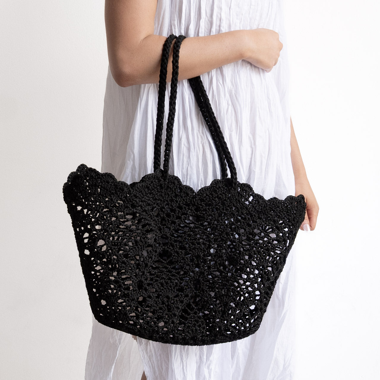 Crochet Weave Basket Tote