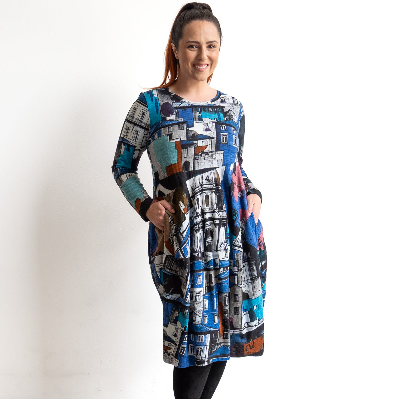 Curves Cotton Knit Dress by Orientique - Porto - 21483