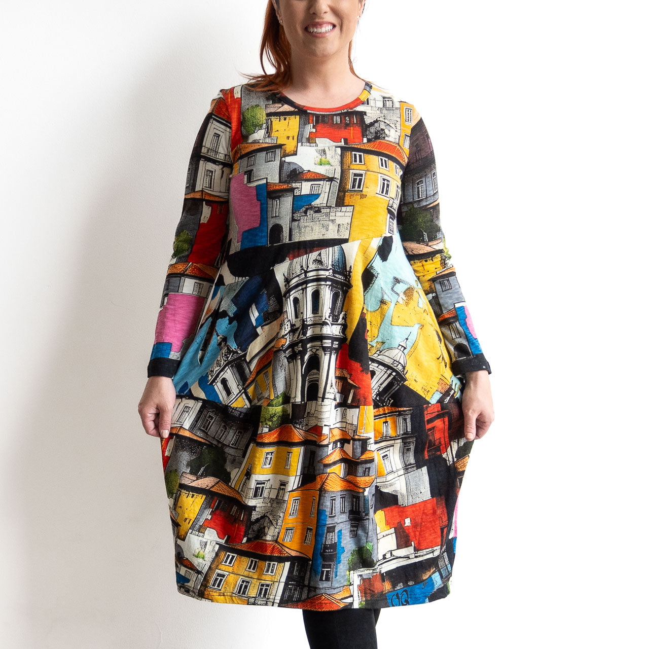 Curves Cotton Knit Dress by Orientique - Porto - 21483