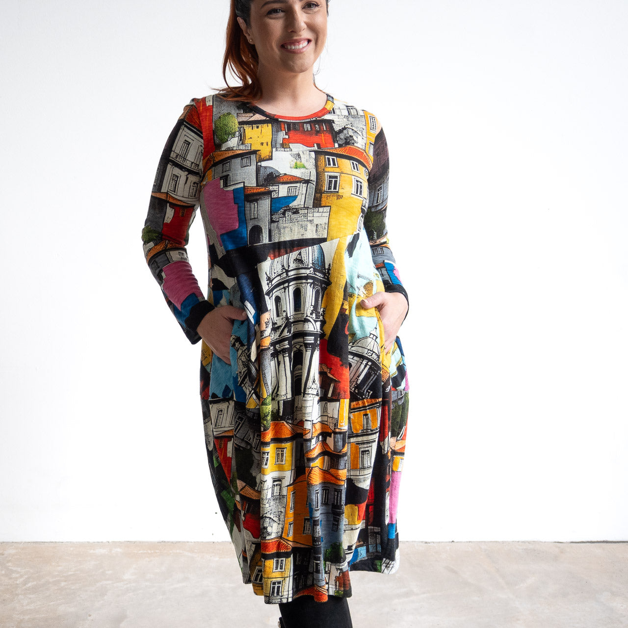 Curves Cotton Knit Dress by Orientique - Porto - 21483