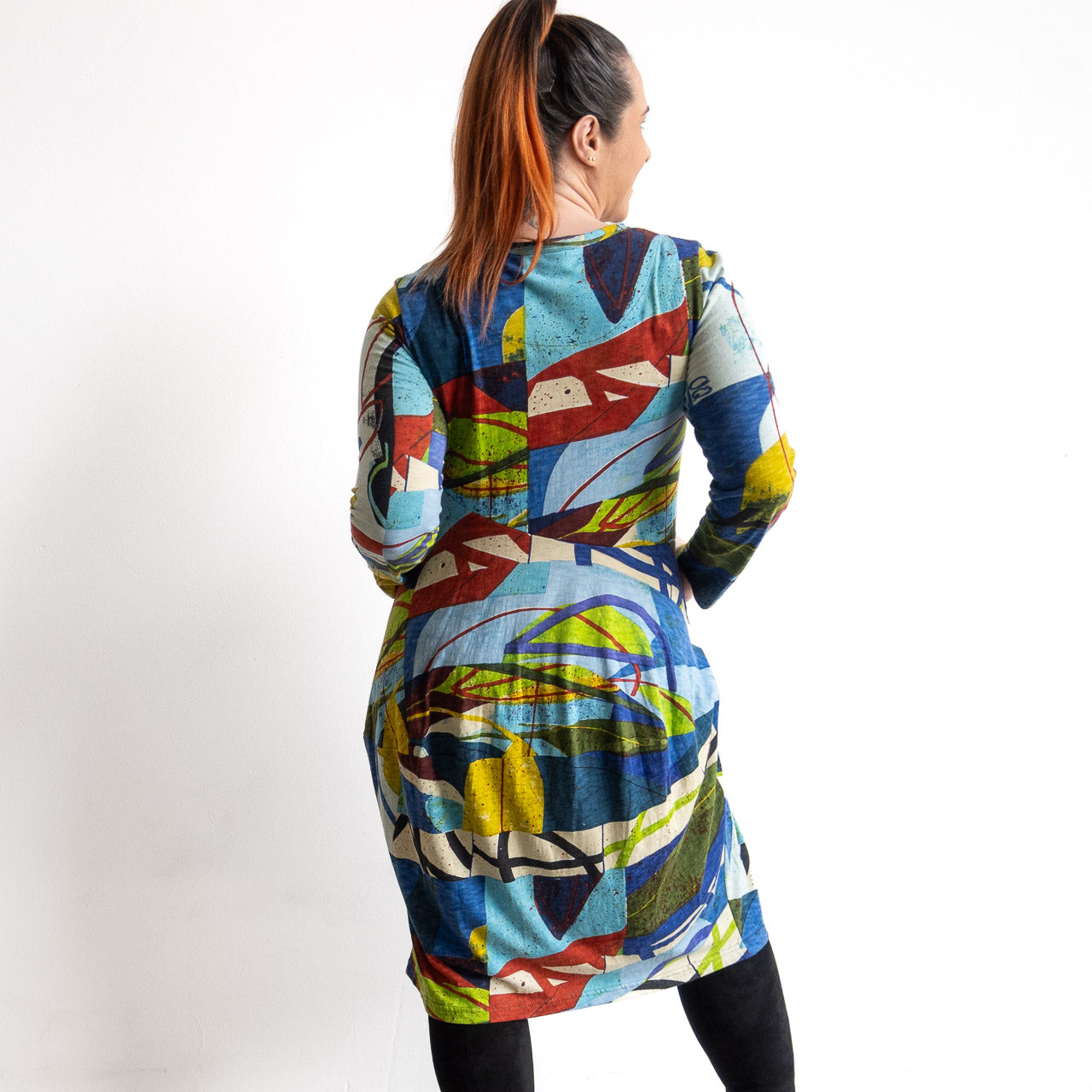 Curves Cotton Knit Dress by Orientique - Abstract - 21483