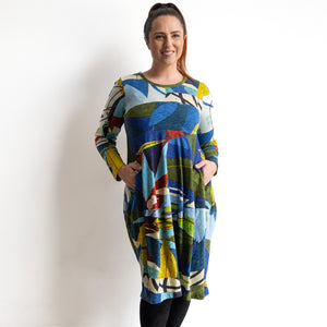 Curves Cotton Knit Dress by Orientique - Abstract - 21483