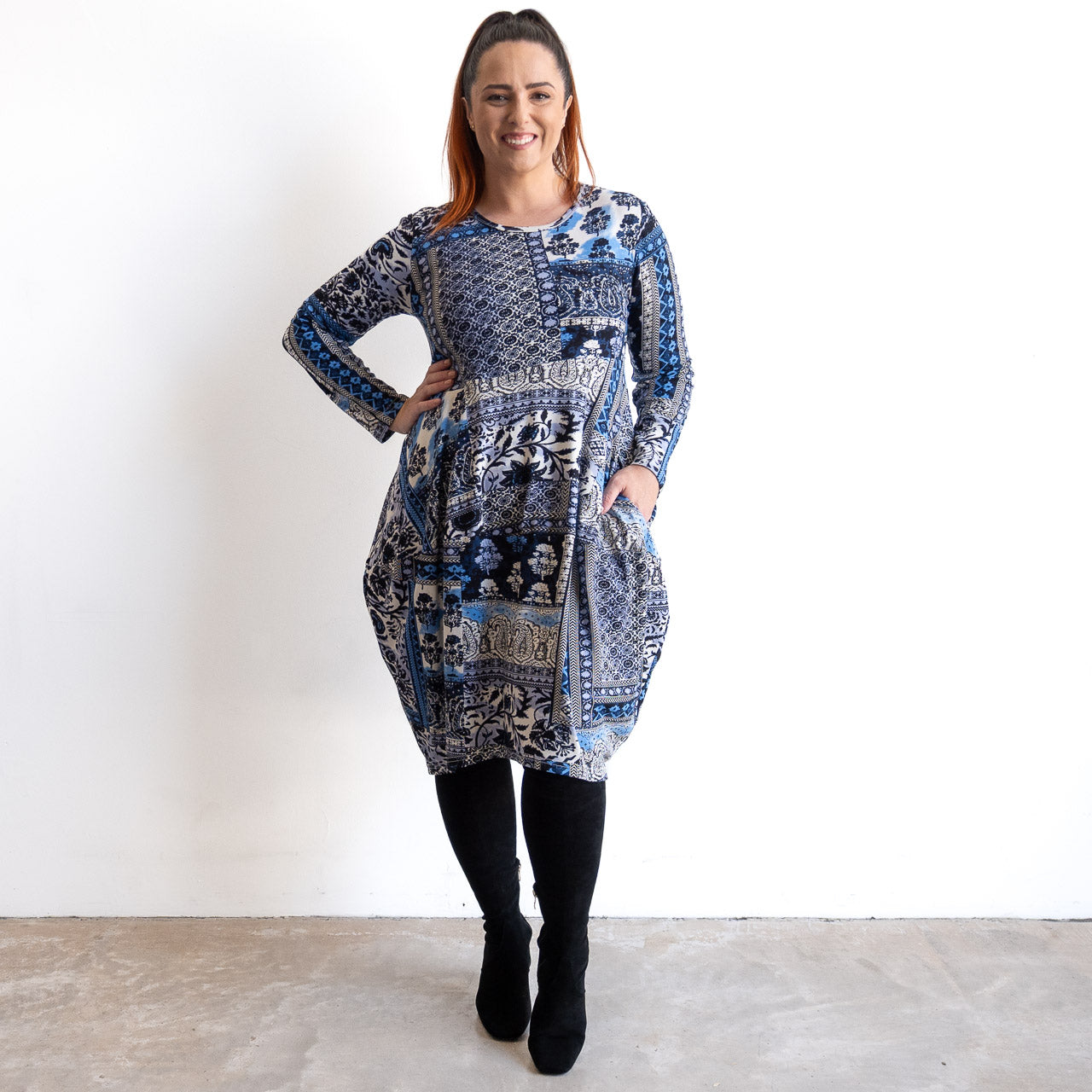 Curves Jersey Dress by Orientique - Bhadoi - 92185