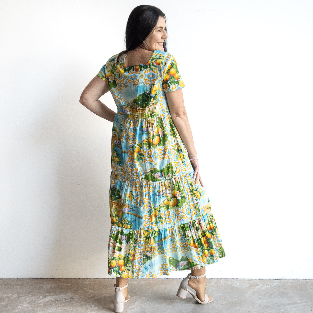 Destiny Tiered Midi Dress by Orientique Australia - Amalfi - 30184