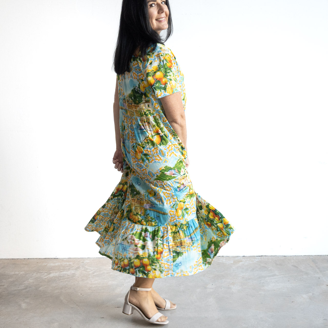 Destiny Tiered Midi Dress by Orientique Australia - Amalfi - 30184