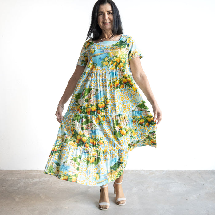 Destiny Tiered Midi Dress by Orientique Australia - Amalfi - 30184