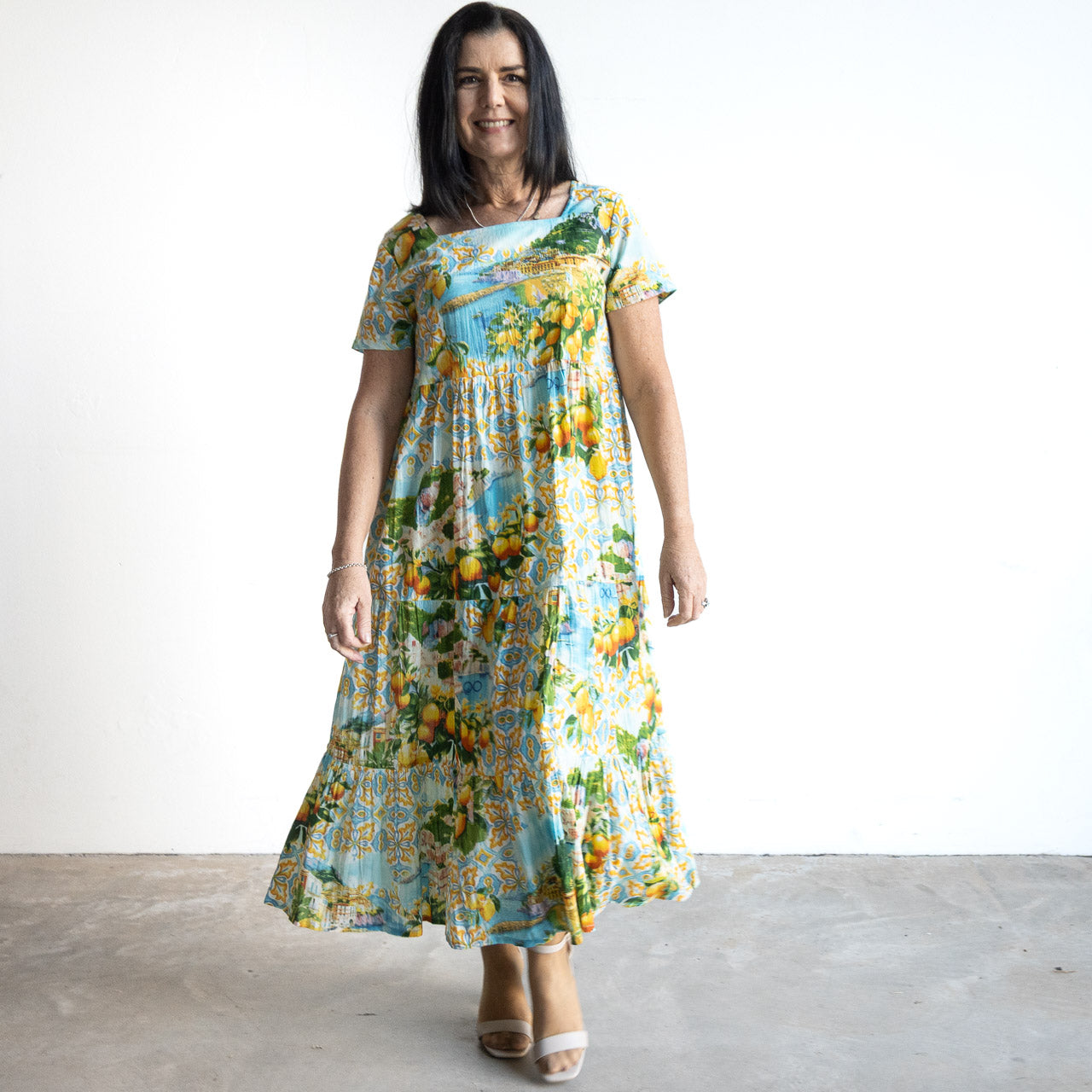 Destiny Tiered Midi Dress by Orientique Australia - Amalfi - 30184