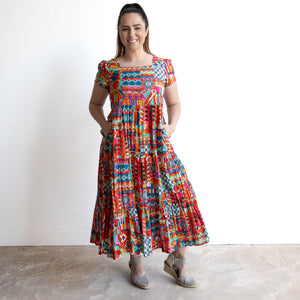 Destiny Tiered Midi Dress by Orientique Australia - Peru - 71600