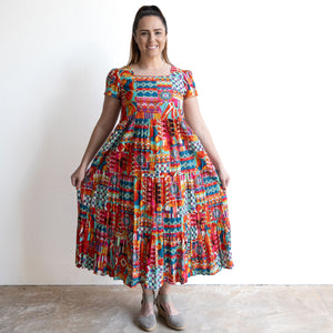 Destiny Tiered Midi Dress by Orientique Australia - Peru - 71600