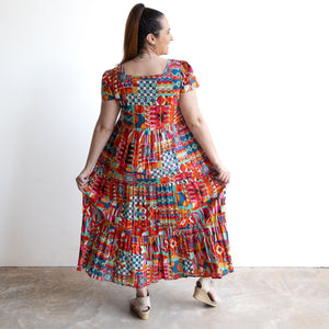 Destiny Tiered Midi Dress by Orientique Australia - Peru - 71600