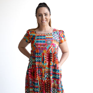 Destiny Tiered Midi Dress by Orientique Australia - Peru - 71600