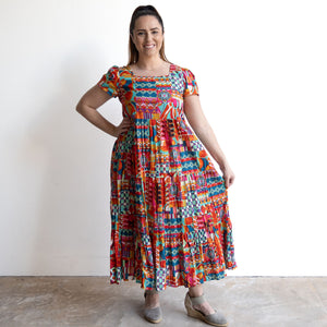 Destiny Tiered Midi Dress by Orientique Australia - Peru - 71600
