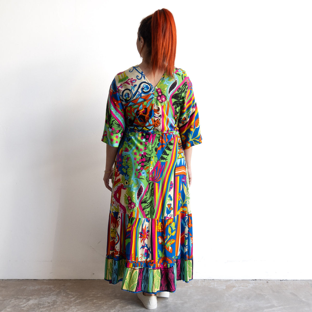Drawstring Layer Maxi Dress - Bonnieux - 30256