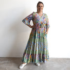 Drawstring Layer Maxi Dress - Sur Mer - 91317
