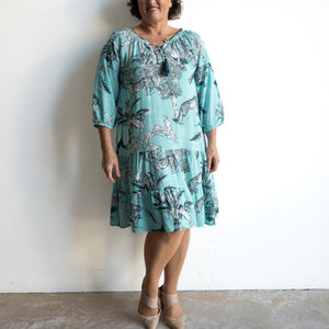 Drop Waist Smock Dress - Safari Turquoise