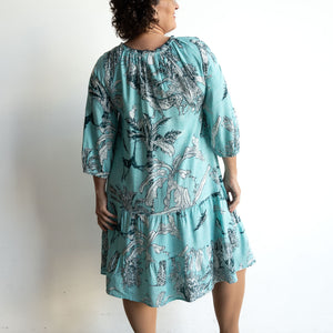 Drop Waist Smock Dress - Safari Turquoise