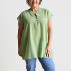 Easy Fit Cotton Cap Sleeve Tunic Top -  KOBOMO