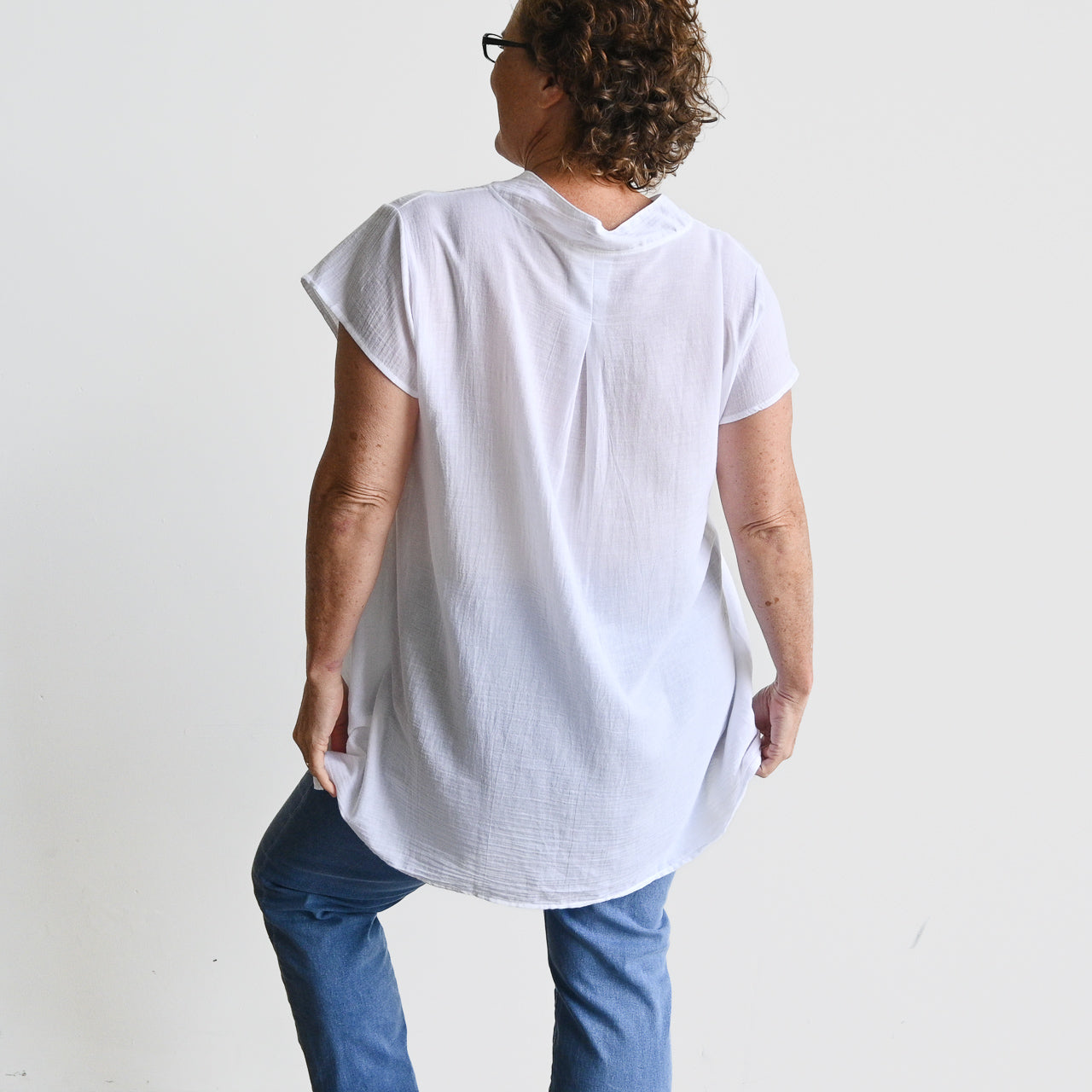 Easy Fit Cotton Cap Sleeve Tunic Top -  KOBOMO