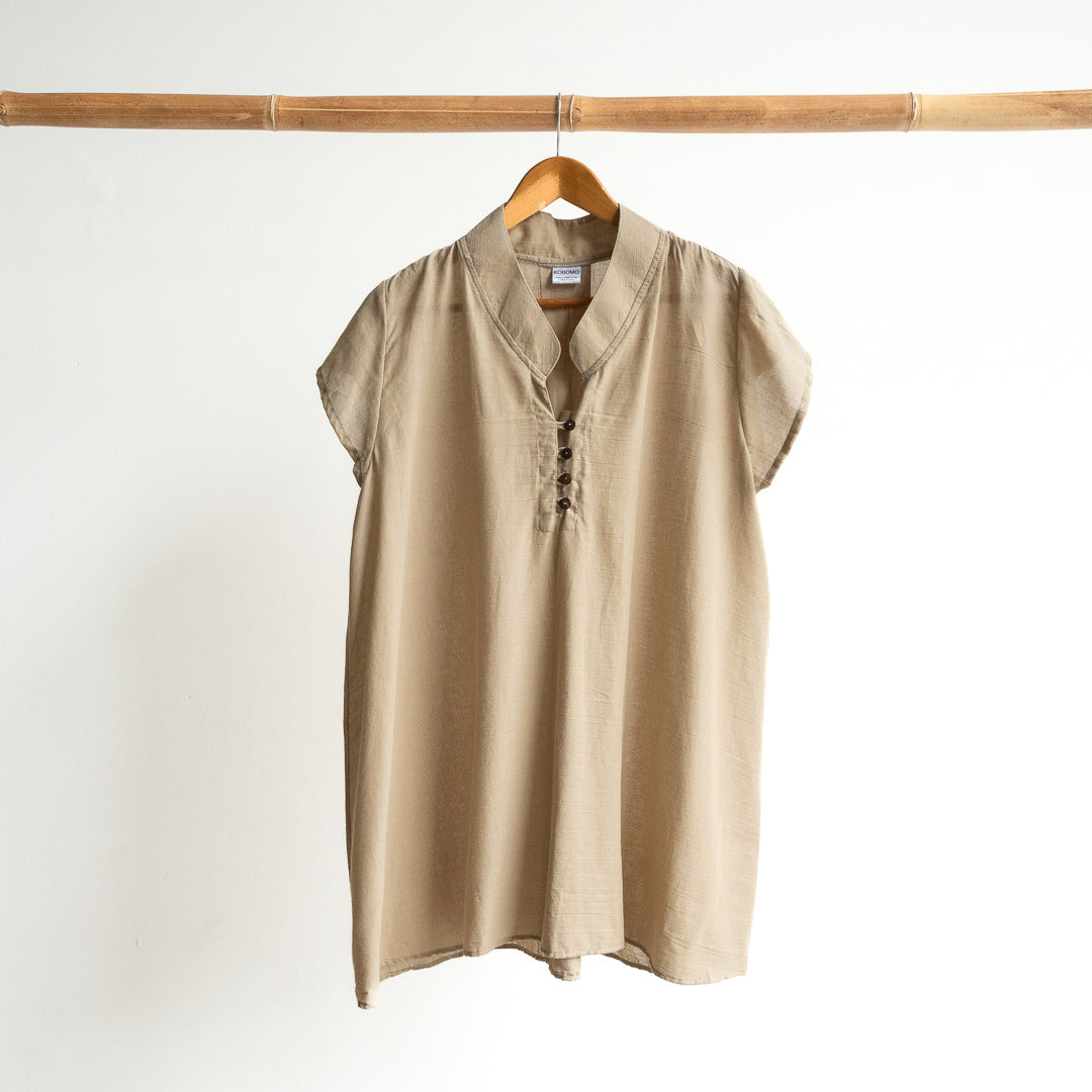 Easy Fit Cotton Cap Sleeve Tunic Top