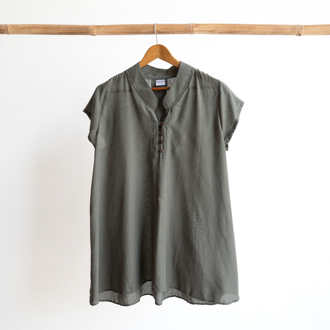 Easy Fit Cotton Cap Sleeve Tunic Top