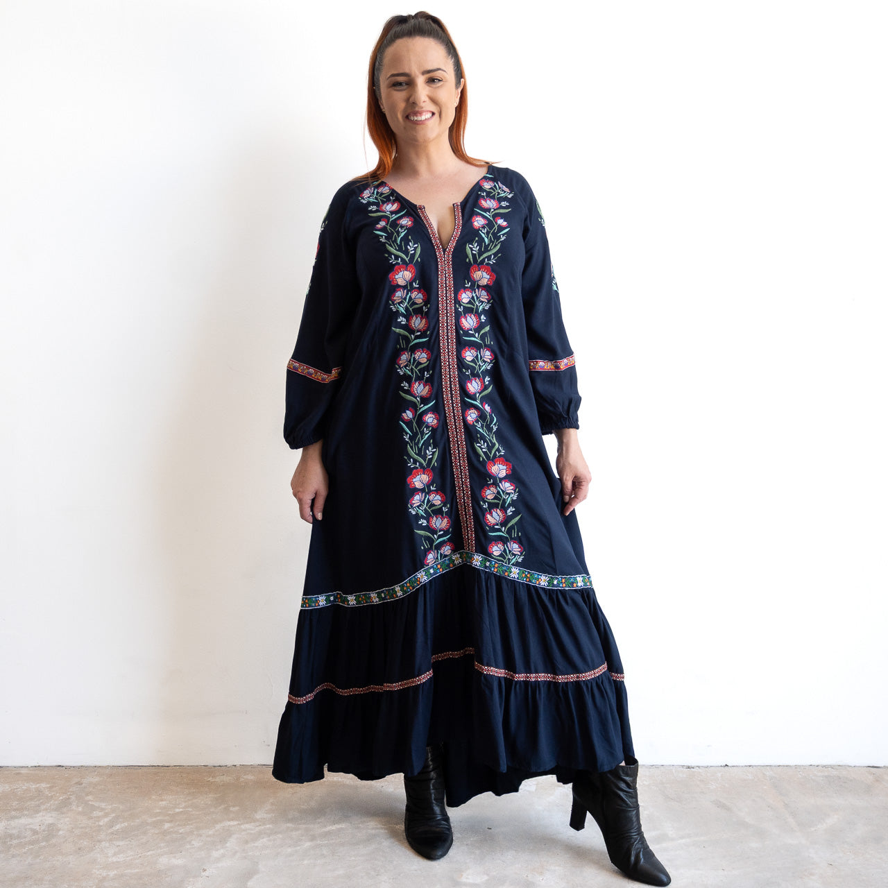 Embroidered Maxi Dress by Orientique - Ivanova - 91283