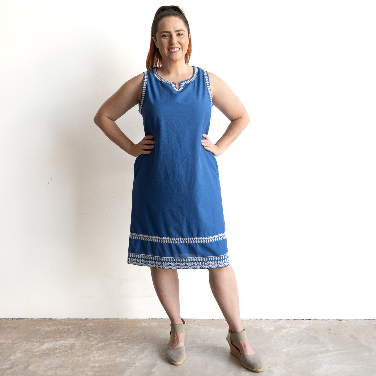 Embroidered Shift Dress by Orientique Australia - 30221