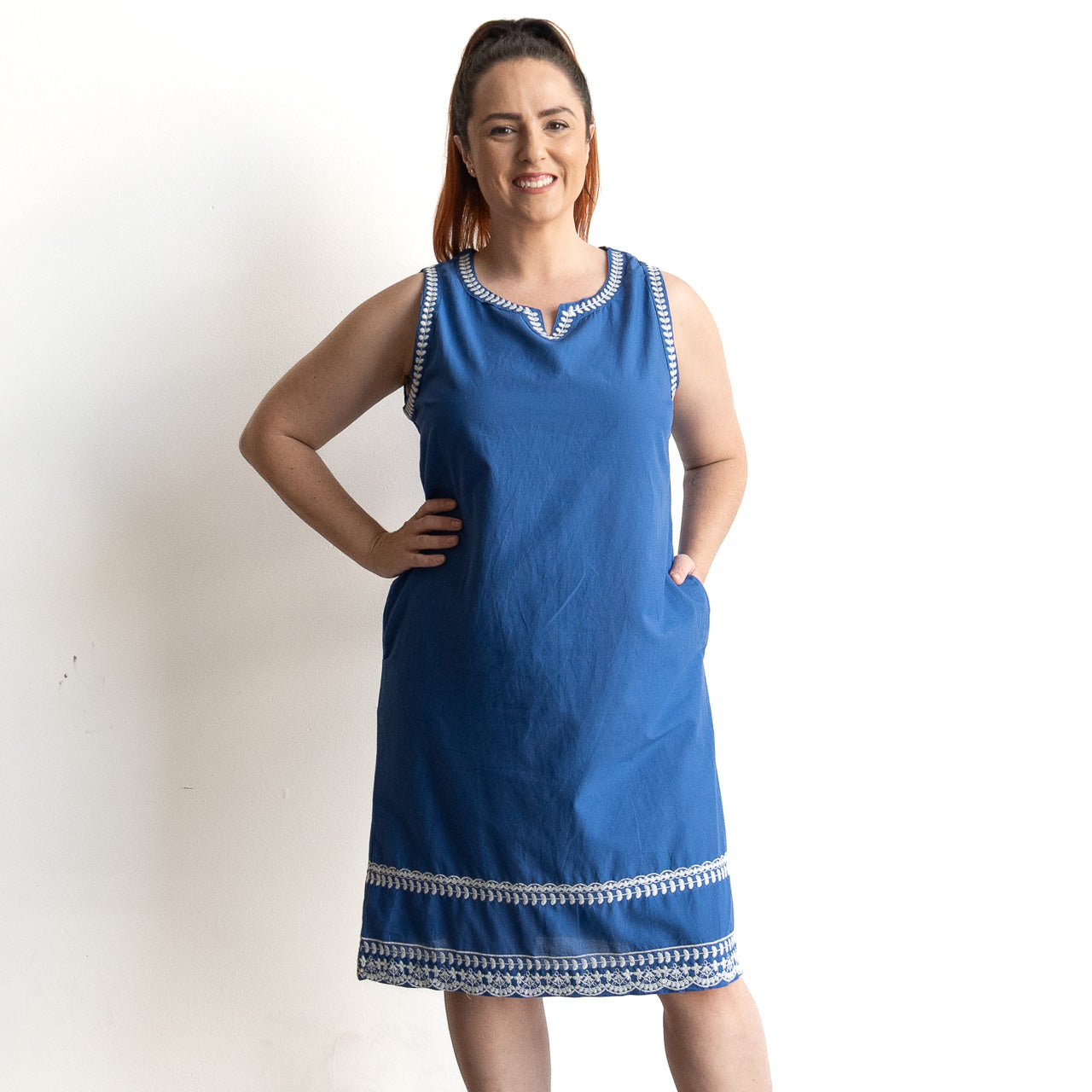 Embroidered Shift Dress by Orientique Australia - 30221 KOBOMO Embroidered Shift Dress by Orientique Australia - 30221 KOBOMO