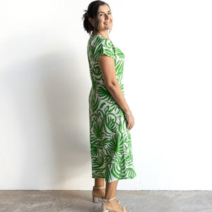 Empire Midi Shift Dress by Orientique Australia - Suriname Green - 40172