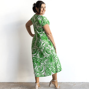 Empire Midi Shift Dress by Orientique Australia - Suriname Green - 40172