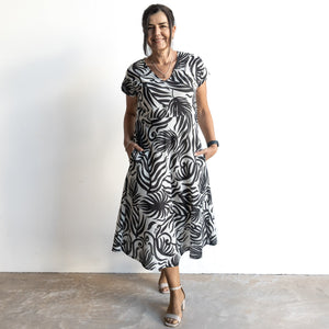 Empire Midi Shift Dress by Orientique Australia - Suriname Black - 40176
