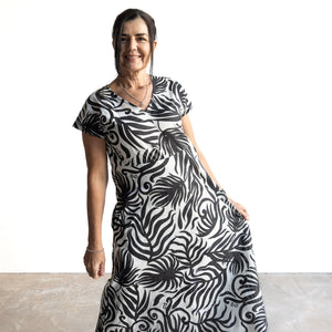 Empire Midi Shift Dress by Orientique Australia - Suriname Black - 40176
